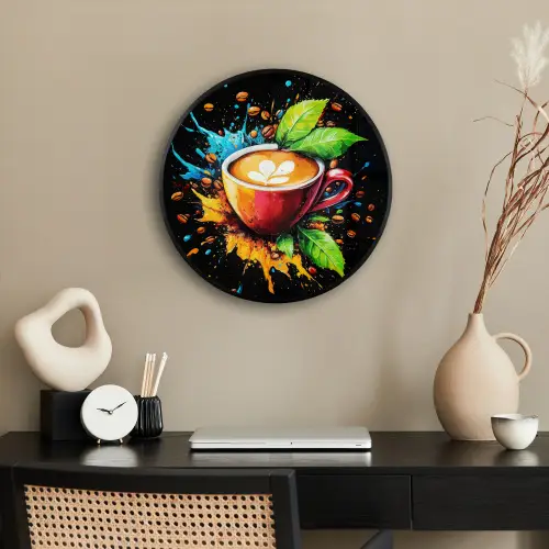Koffie - Graffiti - Drinken - Abstract Fotolijst rond zonder passe partout klein -sfeer1