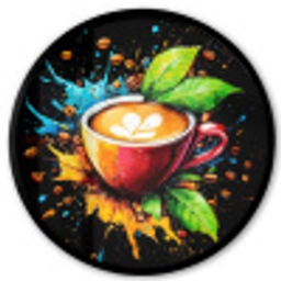 Koffie - Graffiti - Drinken - Abstract Fotolijst rond zonder passe partout klein -3d