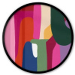 Kleurvakken - Recht - Rond - Abstract Fotolijst rond zonder passe partout klein -3d