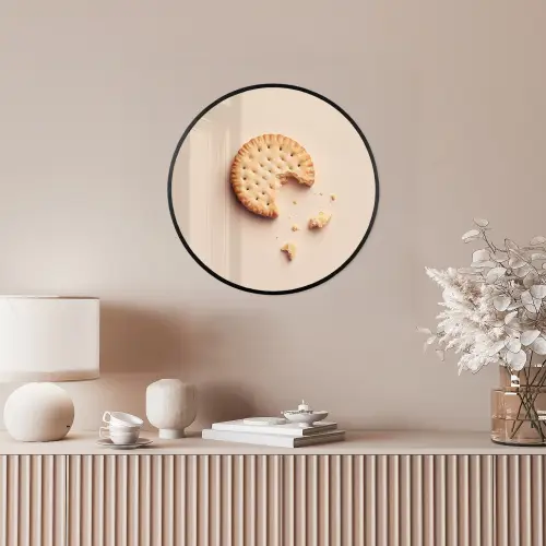 Koekje - Kruimels - beige Fotolijst rond zonder passe partout klein -sfeer3