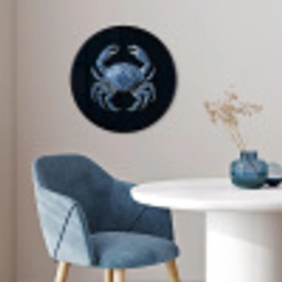 Krab - Delfts blauw - Dieren Fotolijst rond zonder passe partout klein -sfeer2