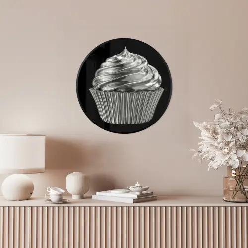 Cupcake - Luxueus - Zilver Fotolijst rond zonder passe partout klein -sfeer3