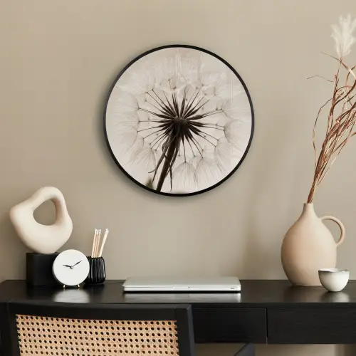 Paardenbloem - Minimalistisch - Wit Fotolijst rond zonder passe partout klein -sfeer1