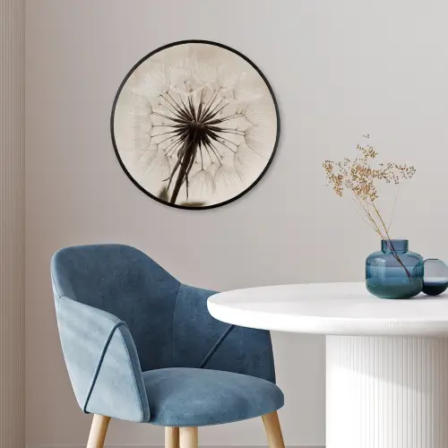 Paardenbloem - Minimalistisch - Wit Fotolijst rond zonder passe partout klein -sfeer2