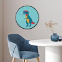 Dinosaurus - Blauw - Zonnebril Fotolijst rond zonder passe partout klein -sfeer2