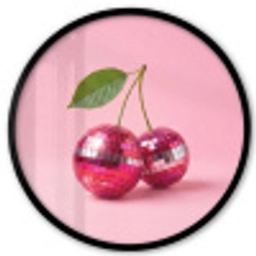 Disco - Kersen - Roze Fotolijst rond zonder passe partout klein -3d