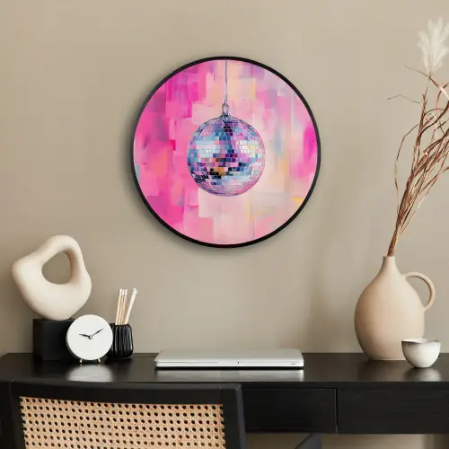 Discobal - Pink - Verf Fotolijst rond zonder passe partout klein -sfeer1