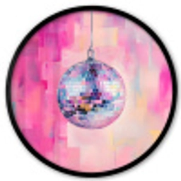 Discobal - Pink - Verf Fotolijst rond zonder passe partout klein -3d
