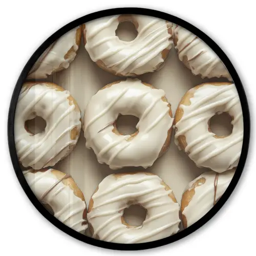Donuts - Chocolade - Wit - Beige Fotolijst rond zonder passe partout klein -3d