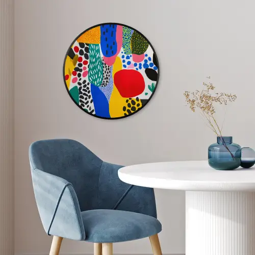 Stippen - Vormen - Modern - Kleuren Fotolijst rond zonder passe partout klein -sfeer2