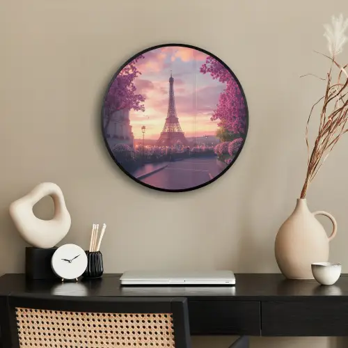 Eiffeltoren - Parijs - Roze Fotolijst rond zonder passe partout klein -sfeer1
