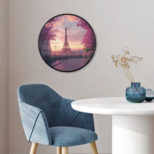 Eiffeltoren - Parijs - Roze Fotolijst rond zonder passe partout klein -sfeer2