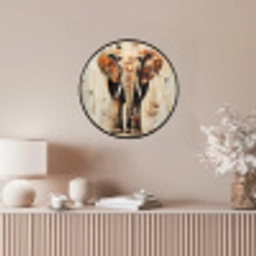 Olifant - Slurf - Mozaïek - Abstract Fotolijst rond zonder passe partout klein -sfeer3