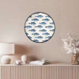Vis - Patroon - Blauw Fotolijst rond zonder passe partout klein 856 -sfeer3