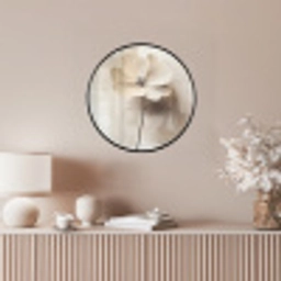 Bloem - Beige - Verf - Schaduw Fotolijst rond zonder passe partout klein -sfeer3