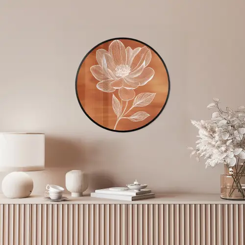 Bloem - Minimalistisch - Wit Fotolijst rond zonder passe partout klein -sfeer3