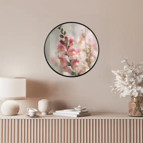 Bloem - Leeuwenbek - Roze - Stengel Fotolijst rond zonder passe partout klein -sfeer3