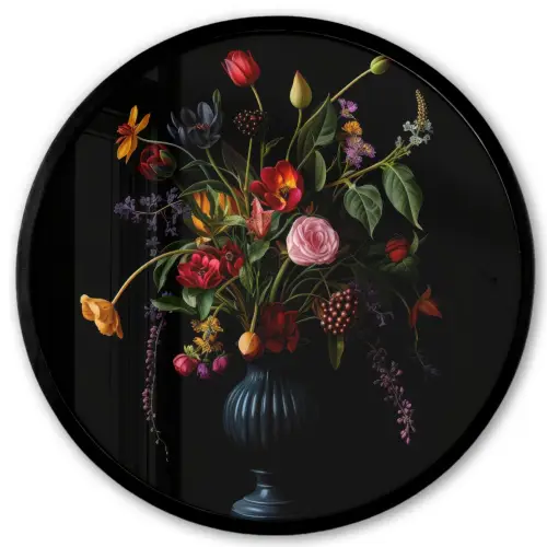 Bloemen - Bessen - Klassiek Fotolijst rond zonder passe partout klein -3d