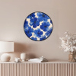 Bloemen - Blauw -Patroon - Wit Fotolijst rond zonder passe partout klein -sfeer3