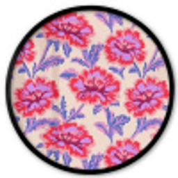 Bloemen - Patroon - Meerkleurig Fotolijst rond zonder passe partout klein 856 -3d