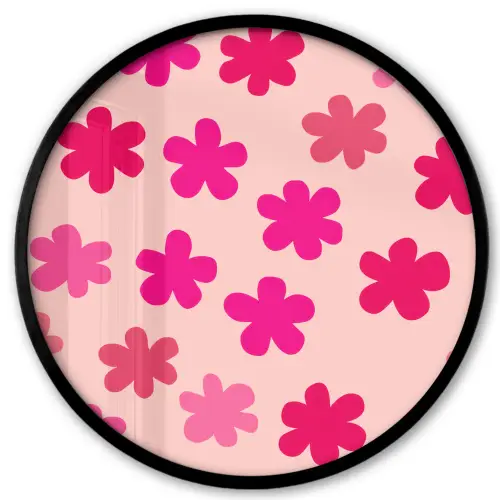 Bloemen - Patroon - Roze Fotolijst rond zonder passe partout klein -3d