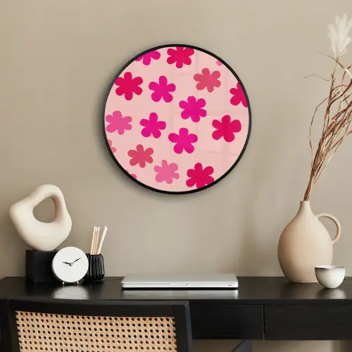 Bloemen - Patroon - Roze Fotolijst rond zonder passe partout klein -sfeer1