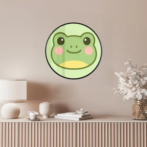 Kikker - Groen - Vriendelijkheid Fotolijst rond zonder passe partout klein -sfeer3