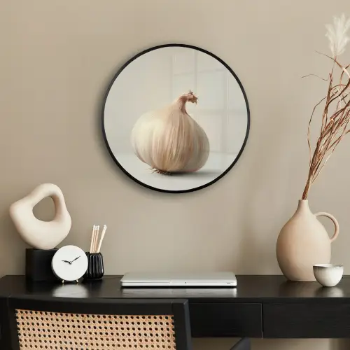 Knoflook - Natuurlijk - Beige Fotolijst rond zonder passe partout klein -sfeer1
