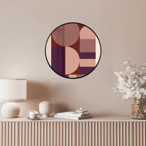 Geometrisch - Cirkels - Rood Fotolijst rond zonder passe partout klein -sfeer3