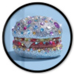 Glitters - Hamburger - Blauw Fotolijst rond zonder passe partout klein -3d