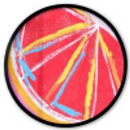 Grapefruit - Geschilderd - Roze - Strepen Fotolijst rond zonder passe partout klein -3d