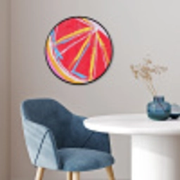 Grapefruit - Geschilderd - Roze - Strepen Fotolijst rond zonder passe partout klein -sfeer2