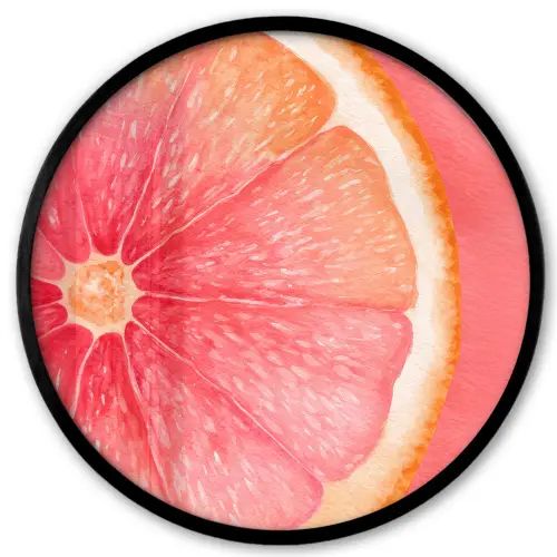 Grapefruit - Roze - Levendig Fotolijst rond zonder passe partout klein -3d