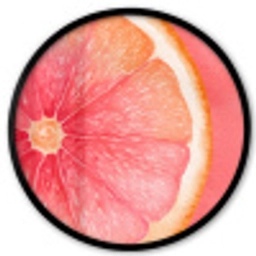 Grapefruit - Roze - Levendig Fotolijst rond zonder passe partout klein -3d