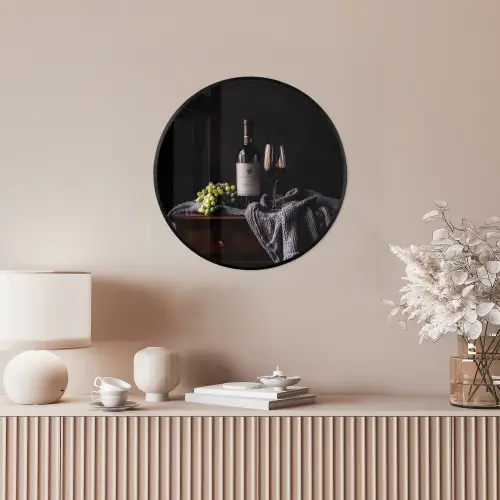 Druiven - Wijn - Rood - Tafel Fotolijst rond zonder passe partout klein -sfeer3