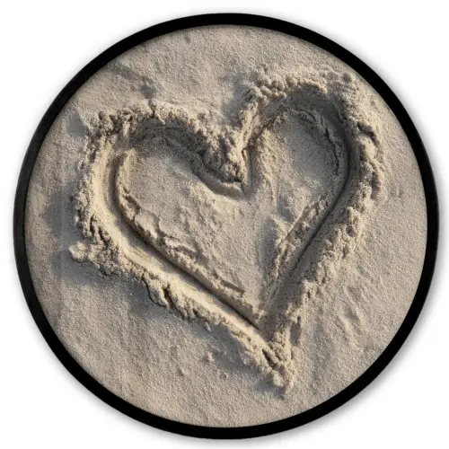 Hartvorm - Getekend - Beige - Zand Fotolijst rond zonder passe partout klein -3d