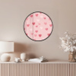 Hartjes - Patroon - Roze - Eenvoudig Fotolijst rond zonder passe partout klein -sfeer3