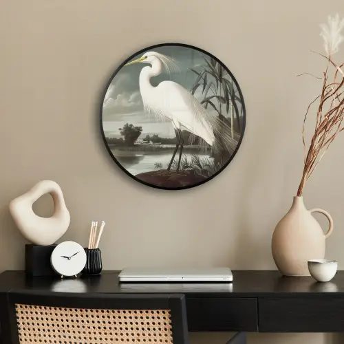 Reiger - Planten - Wolken - Wit Fotolijst rond zonder passe partout klein -sfeer1