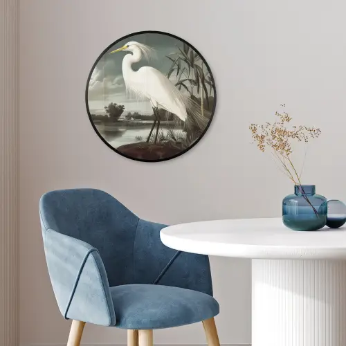 Reiger - Planten - Wolken - Wit Fotolijst rond zonder passe partout klein -sfeer2