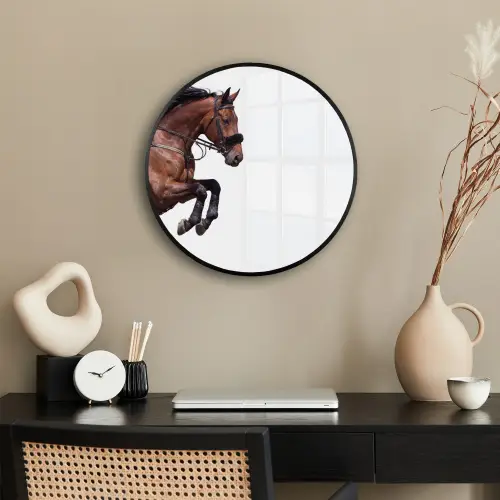 Paard - Springen - Modern Fotolijst rond zonder passe partout klein -sfeer1