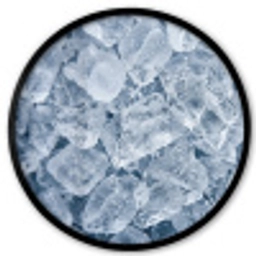 Ijsblokjes - Water - Blauw Fotolijst rond zonder passe partout klein -3d