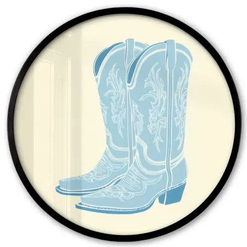 Illustratie - Cowboylaarzen - Patroon Fotolijst rond zonder passe partout klein -3d