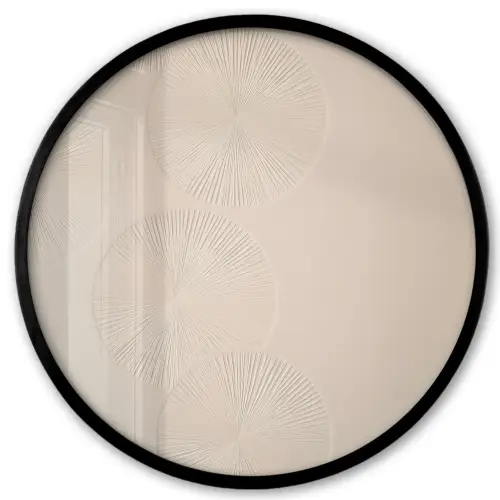 Japandi - Beige - Modern Fotolijst rond zonder passe partout klein -3d