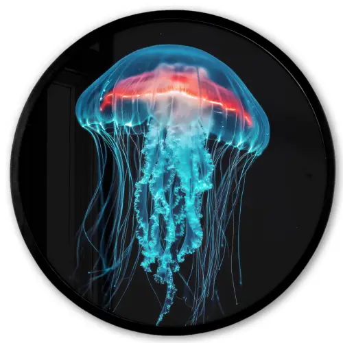 Kwal - Tentakels - Blauw - Licht Fotolijst rond zonder passe partout klein -3d