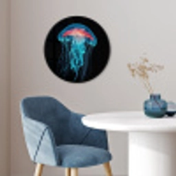 Kwal - Tentakels - Blauw - Licht Fotolijst rond zonder passe partout klein -sfeer2