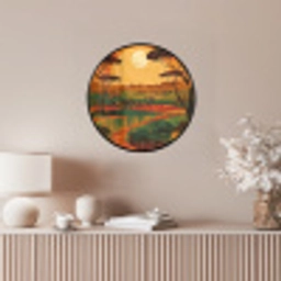 Landschap - Afrikaans - Zon Fotolijst rond zonder passe partout klein -sfeer3