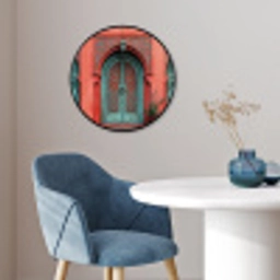 Lantaarn - Deur - Turquoise Fotolijst rond zonder passe partout klein -sfeer2