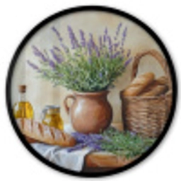 Lavendel - Brood - Stilleven Fotolijst rond zonder passe partout klein -3d