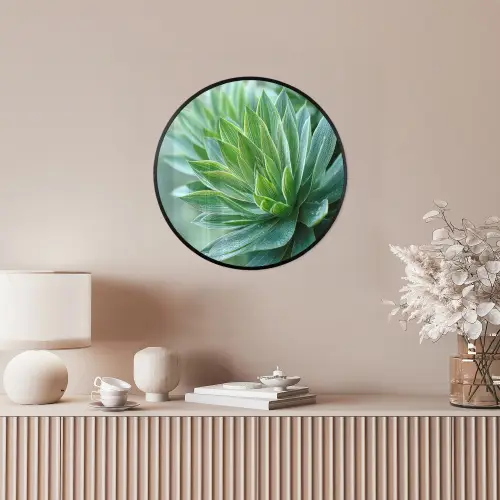 Blad - Plant - Groen - Textuur Fotolijst rond zonder passe partout klein -sfeer3