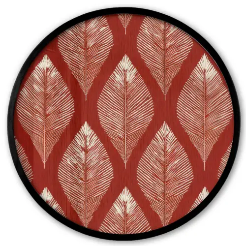 Bladeren - Rood - Elegant Fotolijst rond zonder passe partout klein -3d